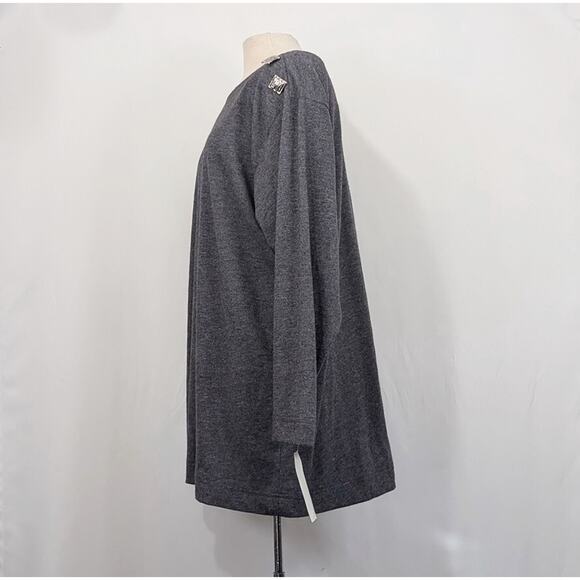 Vintage 90s Top Skirt Set Long Sleeve Midi Gray Women's Size 18 New Deadstock - Picture 5 of 12